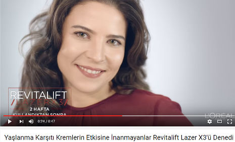 L'oreal Revitalift Lazer X3 Krem Reklam'nda oyuncumuz Aya Kocatrk, rol ald. - IMC AJANS