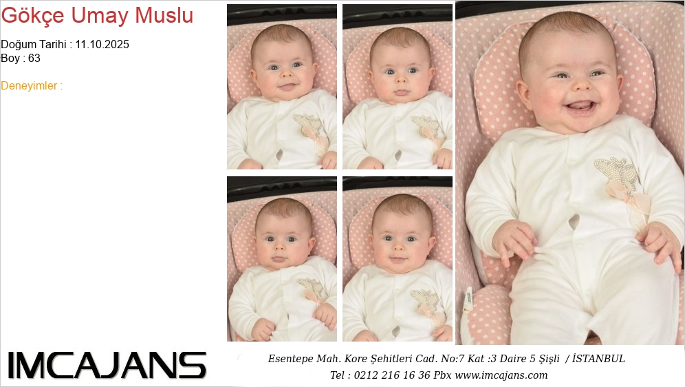 G�k�e Umay Muslu - IMC AJANS