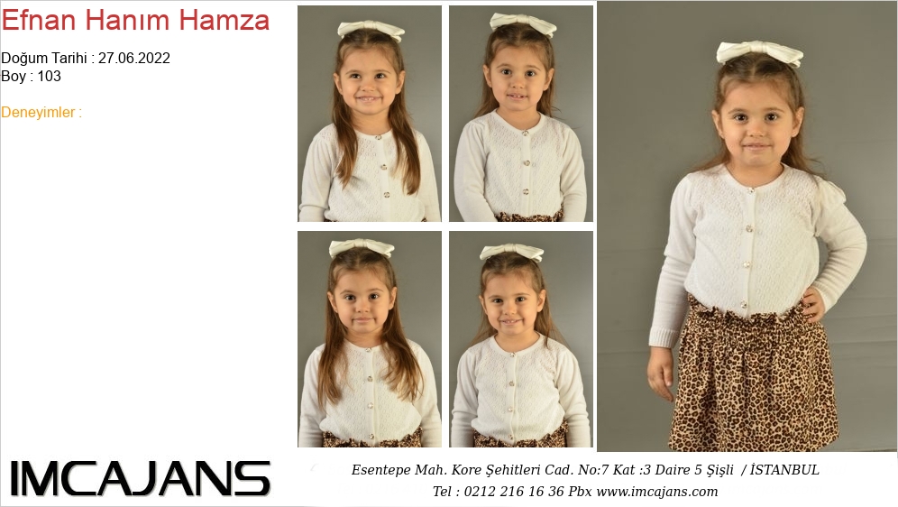 Efnan Han�m Hamza - IMC AJANS